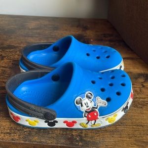 Blue Mickey Mouse themed Crocs, size: C8 (toddlers), In perfect shape